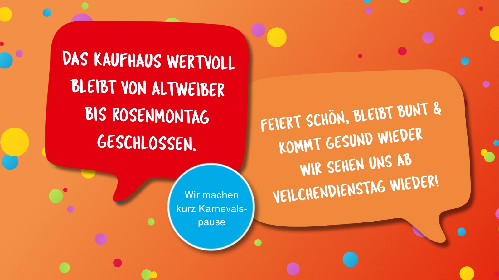 Karneval geschlossen Website